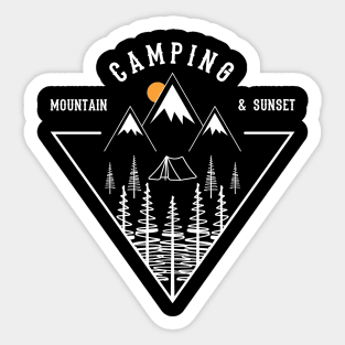 Camping Mountain & Sunset Sticker